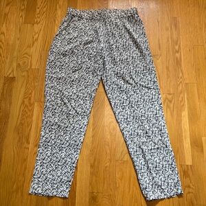 Joie 100% Silk Sz M Tapered Leg Pull On Pants Dark Poetcore Academia Chic Blue